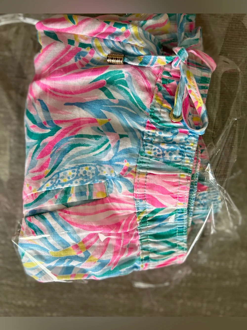 Lily Pulitzer Linen Shorts Bermudas Size Xs Pull On Tropical